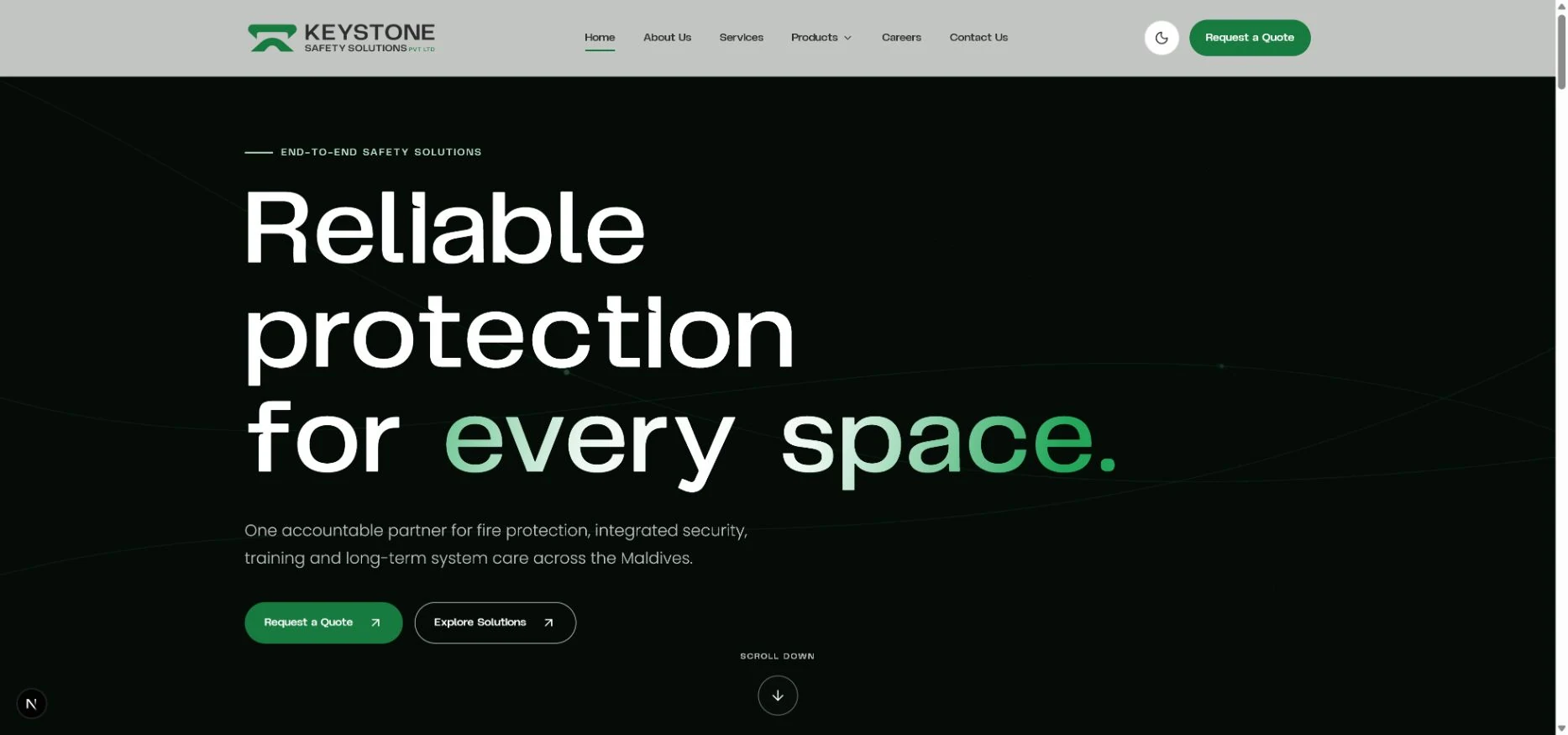 Keystone Safety Solutions homepage in development